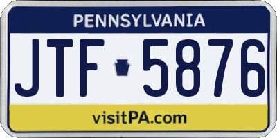 PA license plate JTF5876