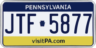 PA license plate JTF5877