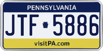 PA license plate JTF5886