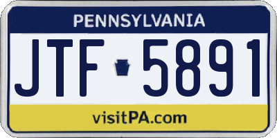 PA license plate JTF5891