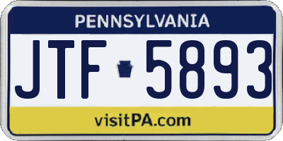 PA license plate JTF5893