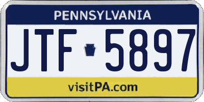 PA license plate JTF5897