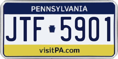 PA license plate JTF5901