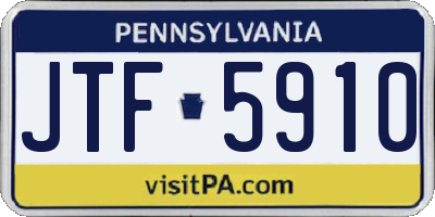 PA license plate JTF5910