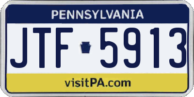 PA license plate JTF5913