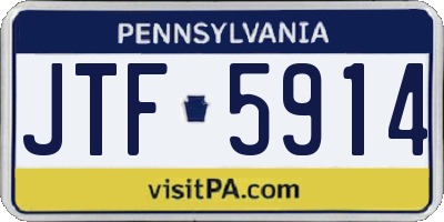 PA license plate JTF5914