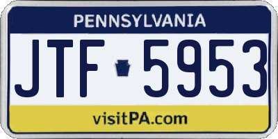 PA license plate JTF5953