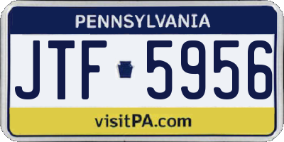 PA license plate JTF5956