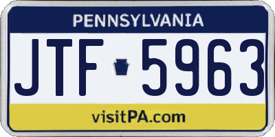 PA license plate JTF5963