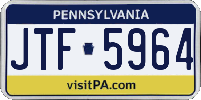 PA license plate JTF5964