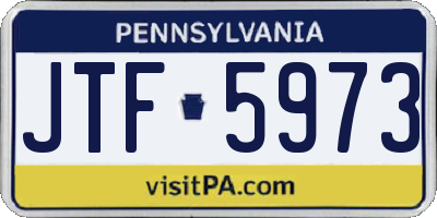 PA license plate JTF5973