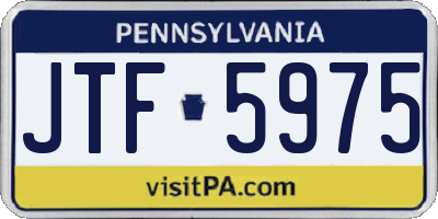 PA license plate JTF5975