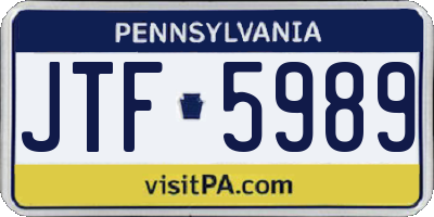 PA license plate JTF5989