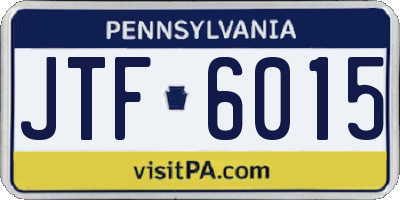 PA license plate JTF6015