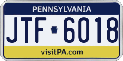 PA license plate JTF6018