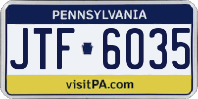 PA license plate JTF6035
