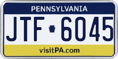 PA license plate JTF6045