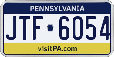 PA license plate JTF6054