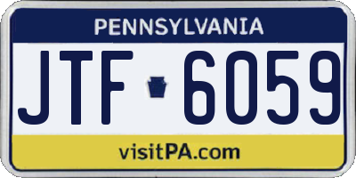 PA license plate JTF6059