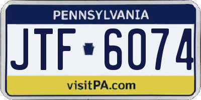 PA license plate JTF6074