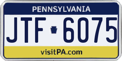 PA license plate JTF6075