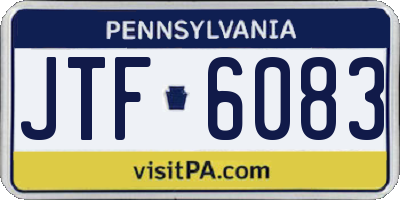 PA license plate JTF6083