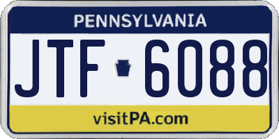 PA license plate JTF6088