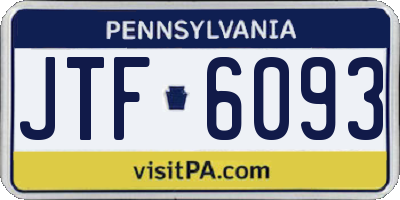PA license plate JTF6093