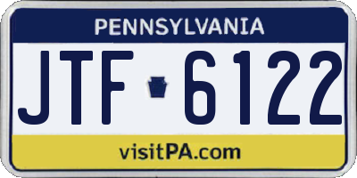 PA license plate JTF6122