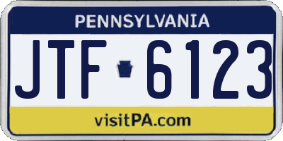 PA license plate JTF6123