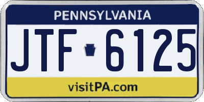 PA license plate JTF6125