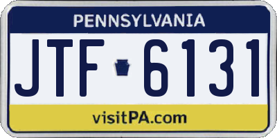 PA license plate JTF6131