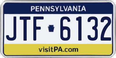 PA license plate JTF6132