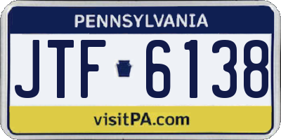 PA license plate JTF6138