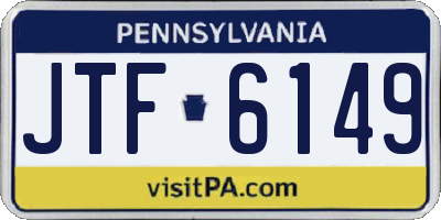 PA license plate JTF6149