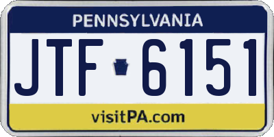 PA license plate JTF6151