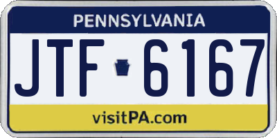PA license plate JTF6167