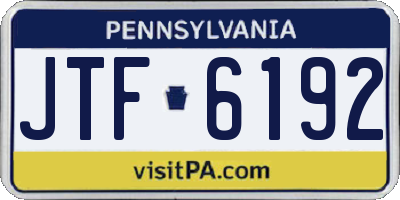 PA license plate JTF6192