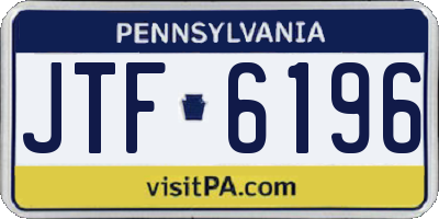PA license plate JTF6196