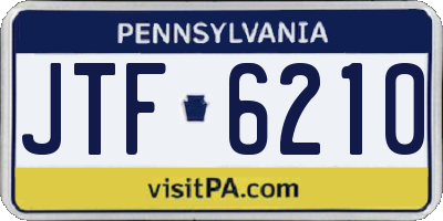 PA license plate JTF6210
