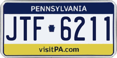 PA license plate JTF6211