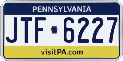 PA license plate JTF6227