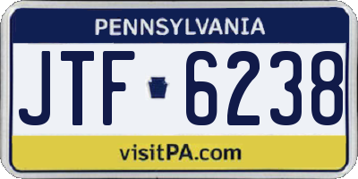 PA license plate JTF6238