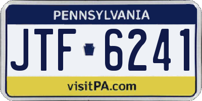 PA license plate JTF6241