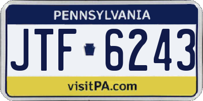 PA license plate JTF6243