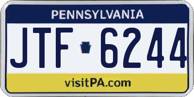 PA license plate JTF6244