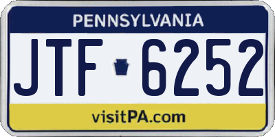 PA license plate JTF6252