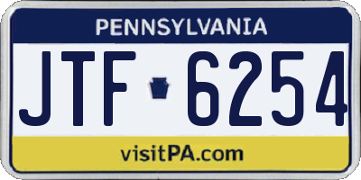 PA license plate JTF6254