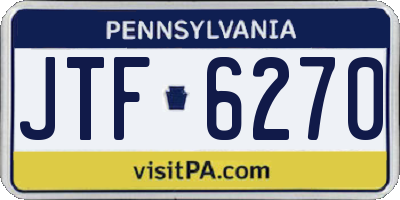 PA license plate JTF6270