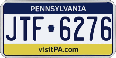 PA license plate JTF6276